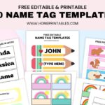 Free Editable Name Tags Printable 100 Name Label Templates