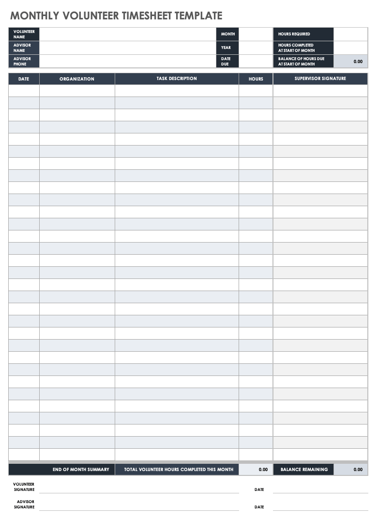 Free Printable Time Sheets Excel