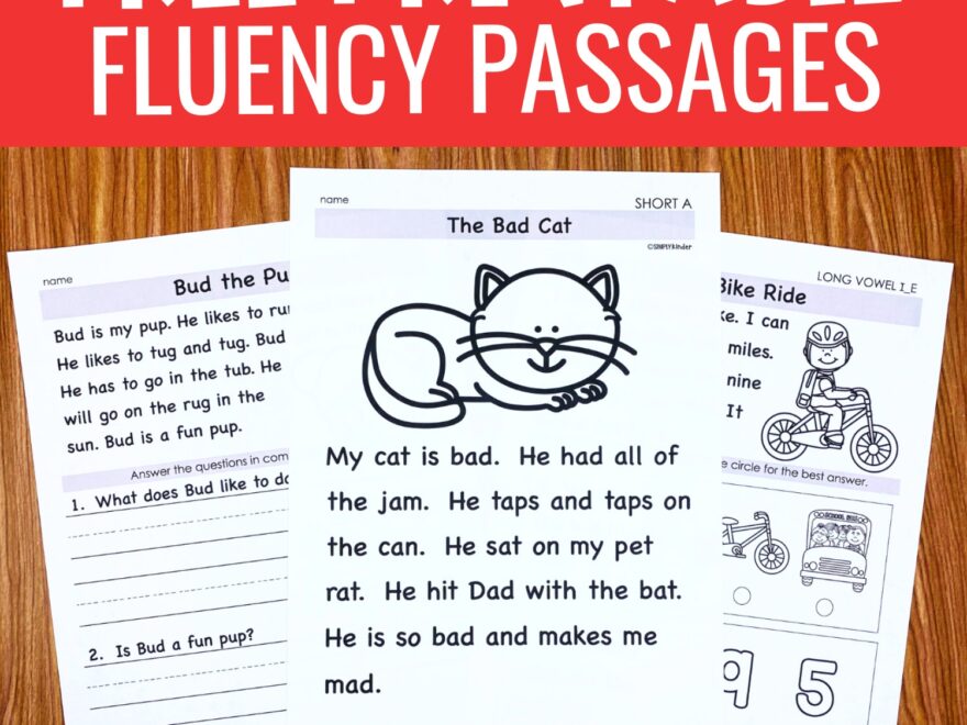 Free Fluency Passages For Kindergarten Simply Kinder