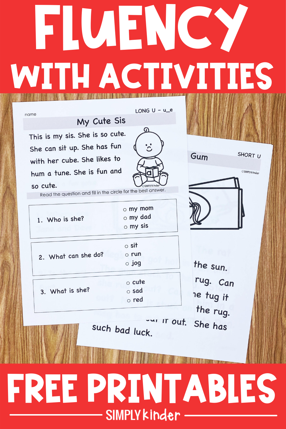 Free Printable Reading Fluency Passages For Kindergarten