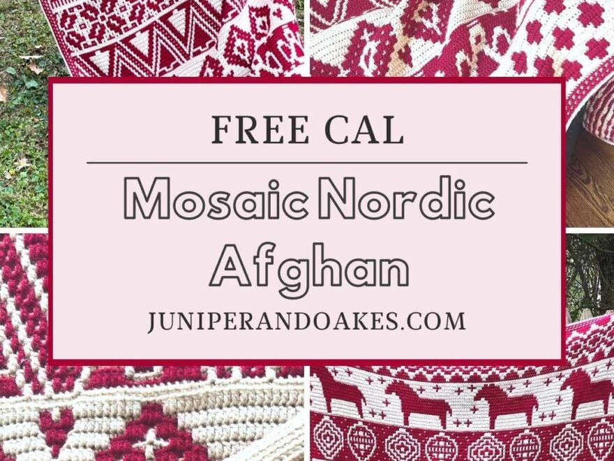 FREE Overlay Mosaic Crochet Chart Hygge Cross Mosaic Nordic Blanket CAL Juniper And Oakes