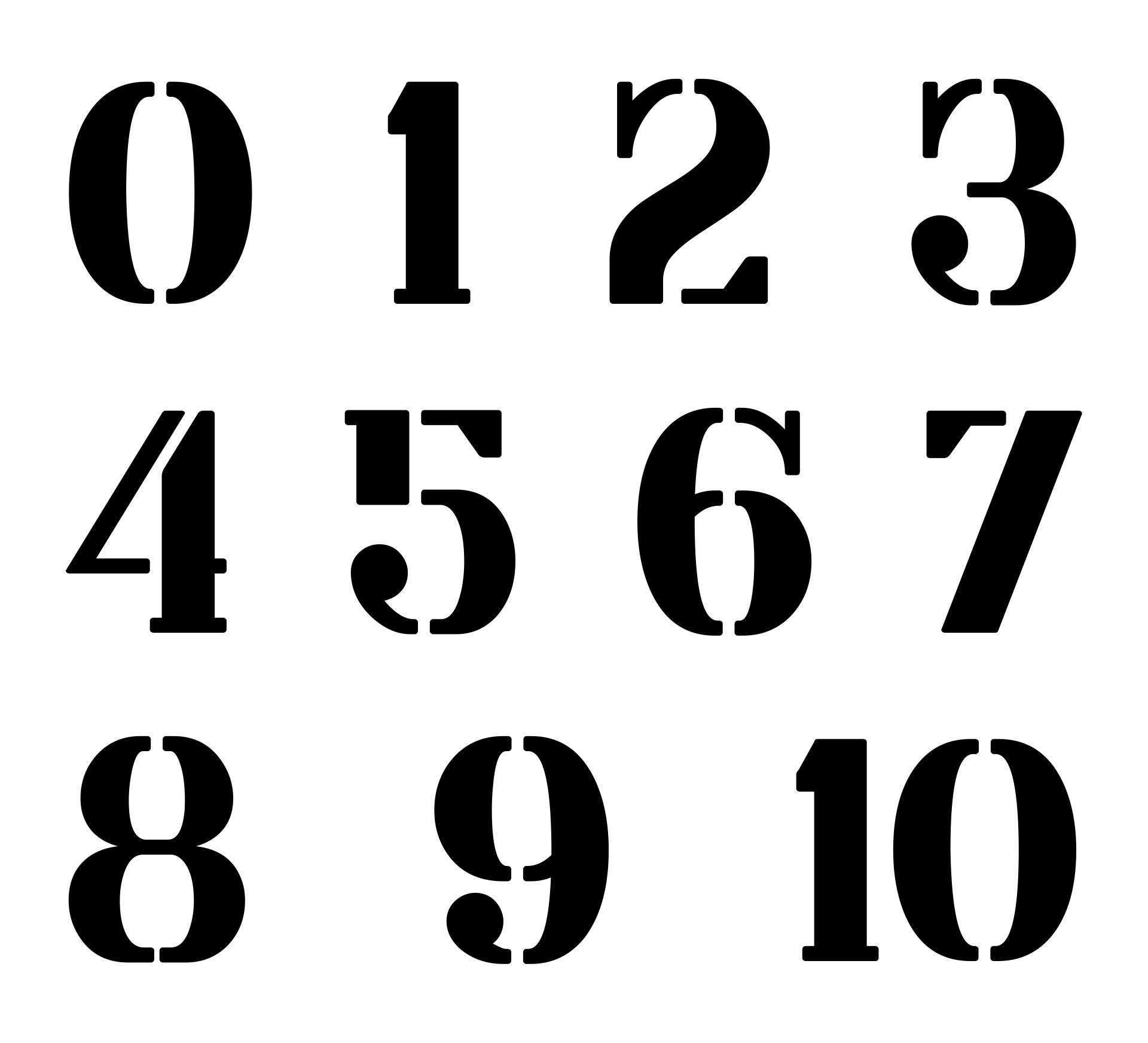 3 Inch Number Stencils Printable Free