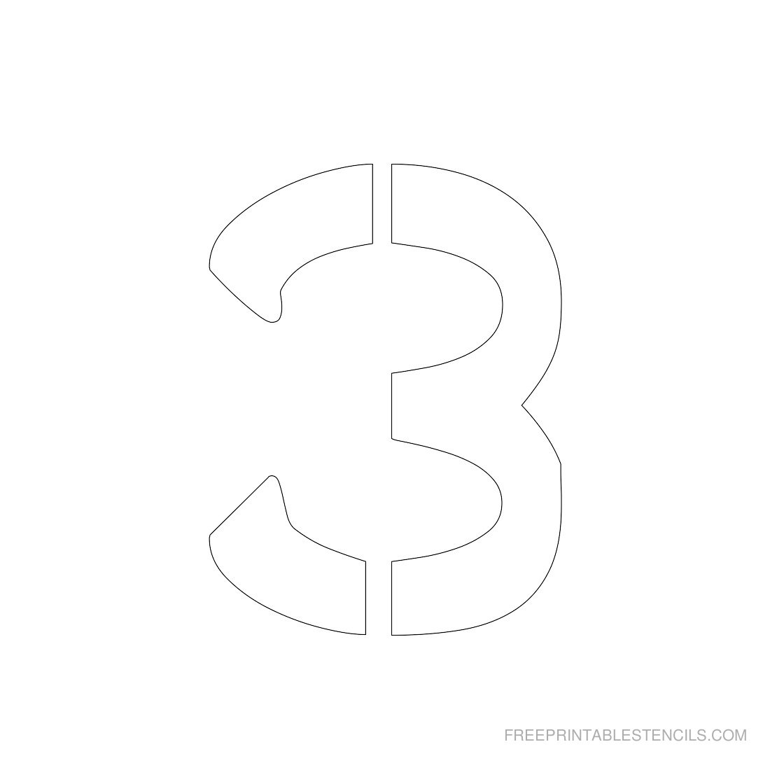 Free Printable 3 Inch Number Stencils 1 10