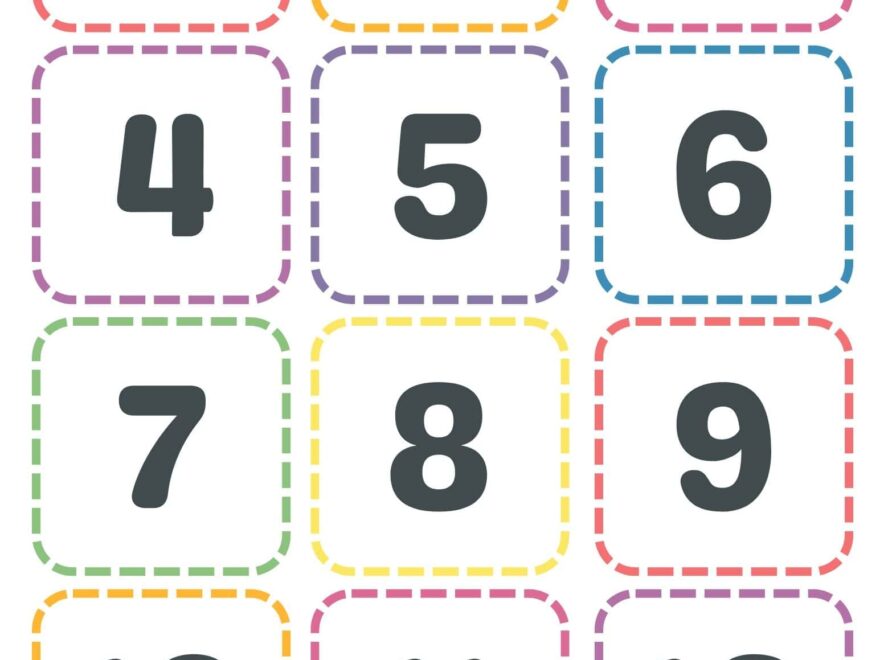FREE Printable Calendar Numbers 1 31