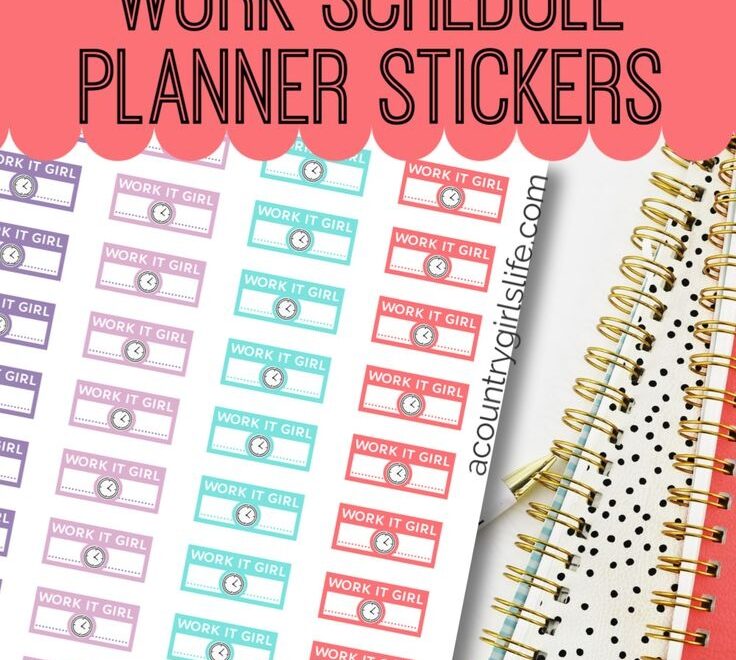 FREE Printable Digital Happy Planner Stickers Functional Work Schedule Stickers