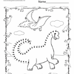 Free Printable Dinosaur Connect The Dots Worksheet