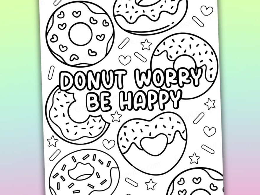Free Printable Donut Coloring Pages