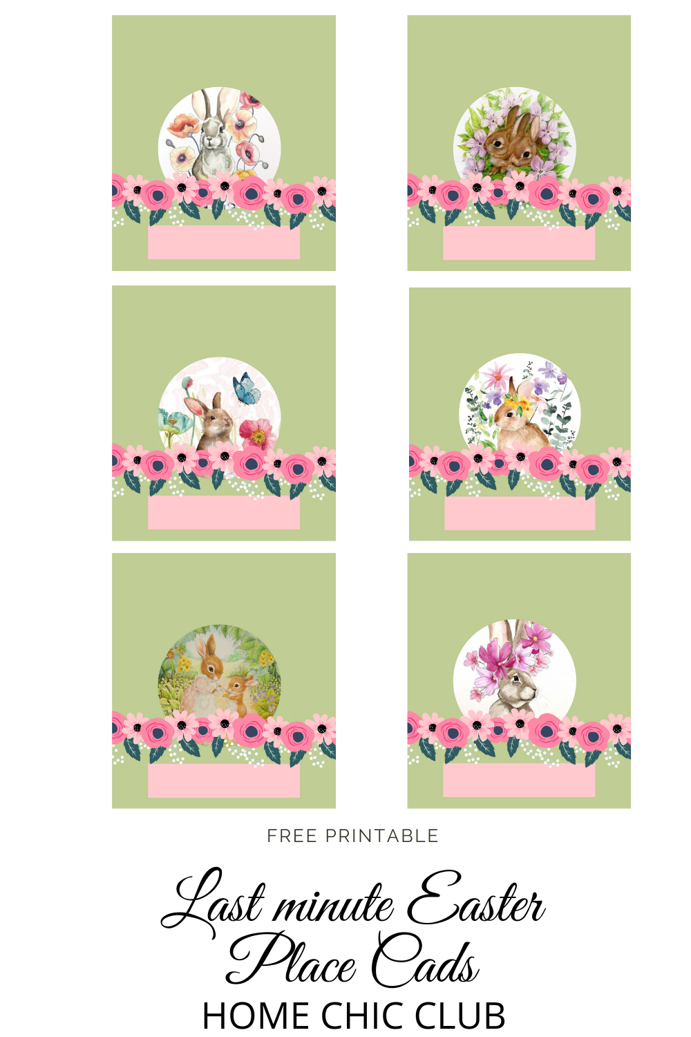 Easter Place Cards Printable Free
