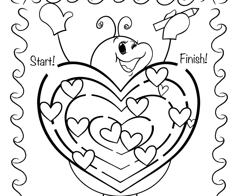 Free Printable Fun Valentine s Day Maze Worksheet
