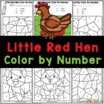 FREE Printable Little Red Hen Color By Number Worksheets
