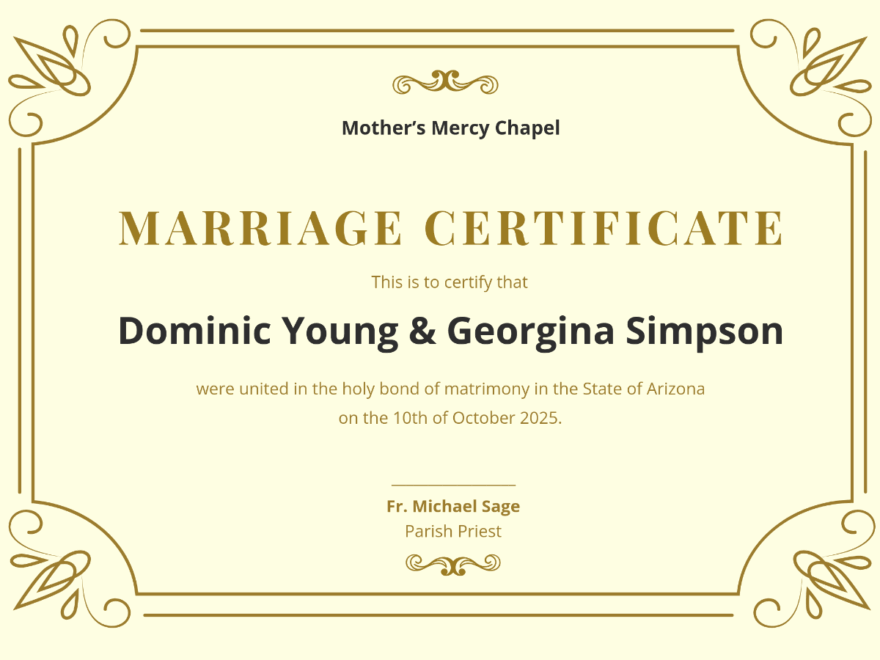 Free Printable Marriage Certificate Templates To Customize Online