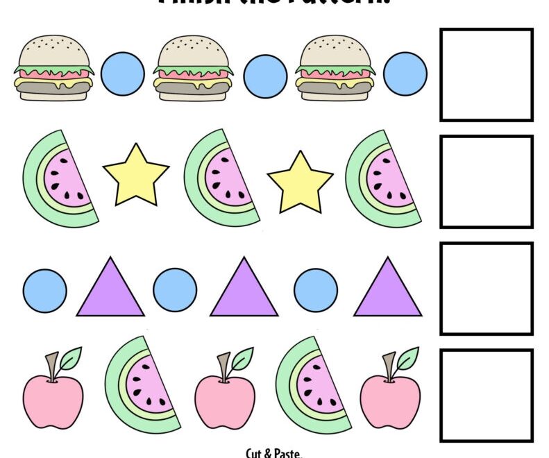 Free Printable Pattern Worksheets For Preschool The Hollydog Blog