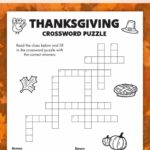 Free Printable Thanksgiving Crossword Puzzle