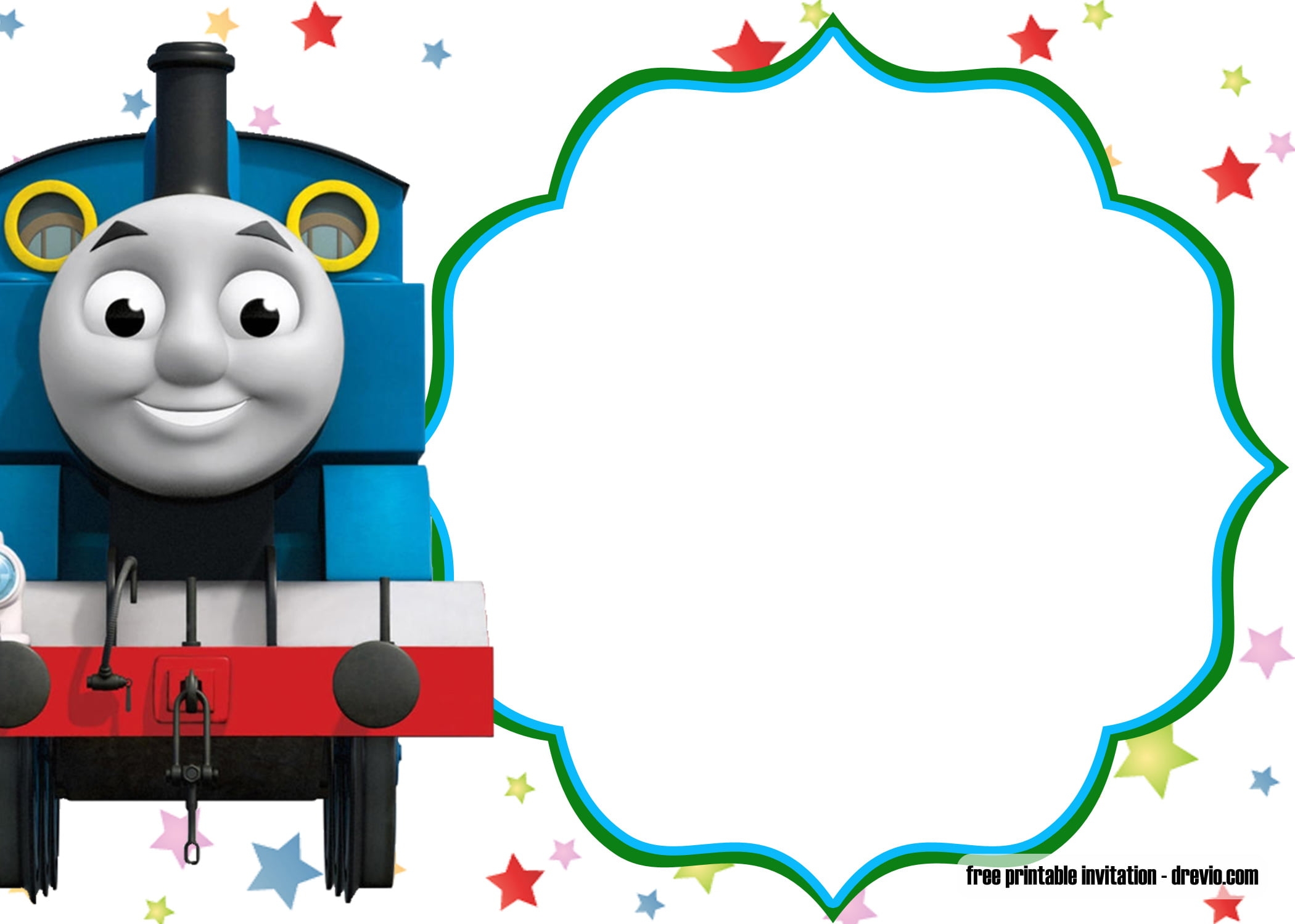FREE Printable Thomas The Train Birthday Invitation Templates