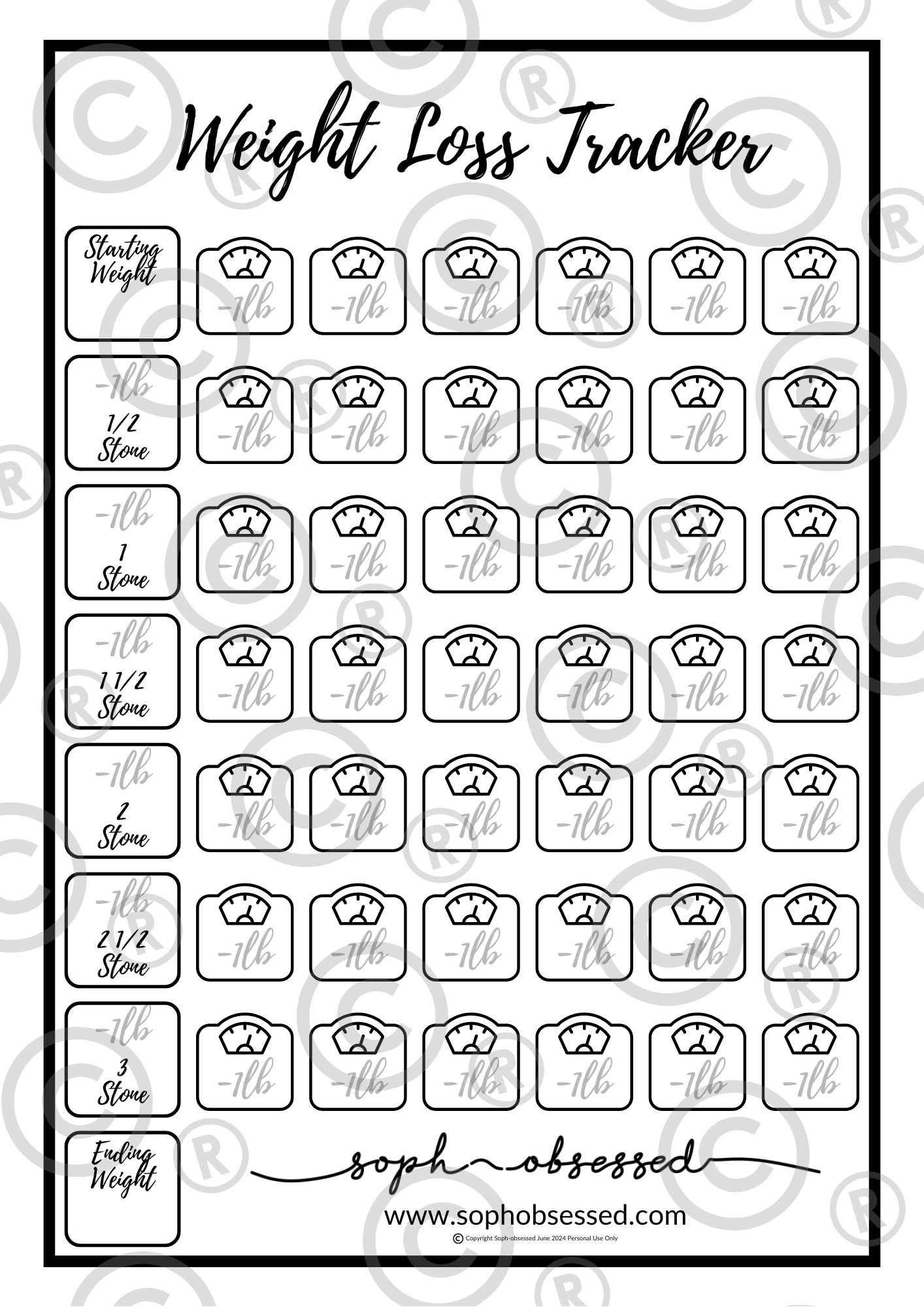 Free Printable Weight Loss Tracker Printable Templates Hub