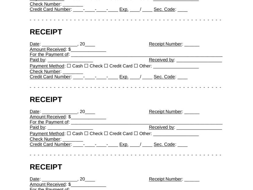 Free Receipt Templates 18 PDF Word EForms