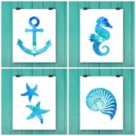 Free Watercolor Beach Printables