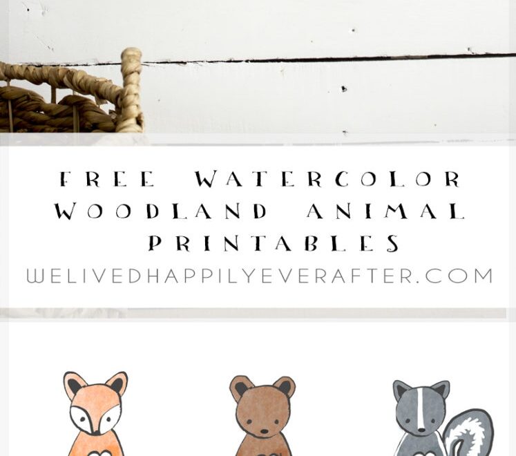 Free Watercolor Forest Woodland Animal Nursery Prints We Lived Happily Ever After