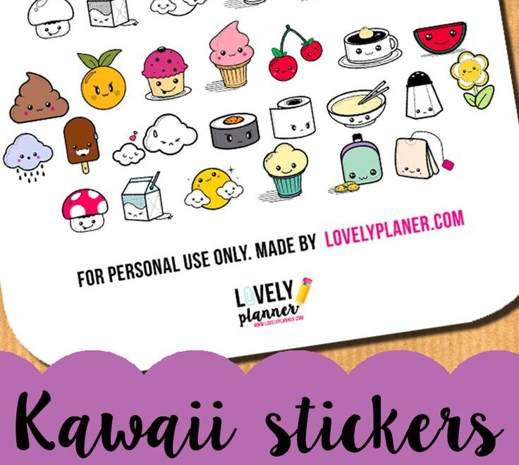Freebie Cute Food Stickers For Your Planner