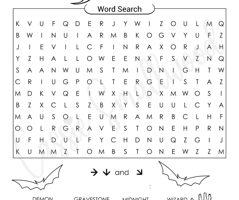 FUN Free Printable Halloween Word Searches Cassie Smallwood