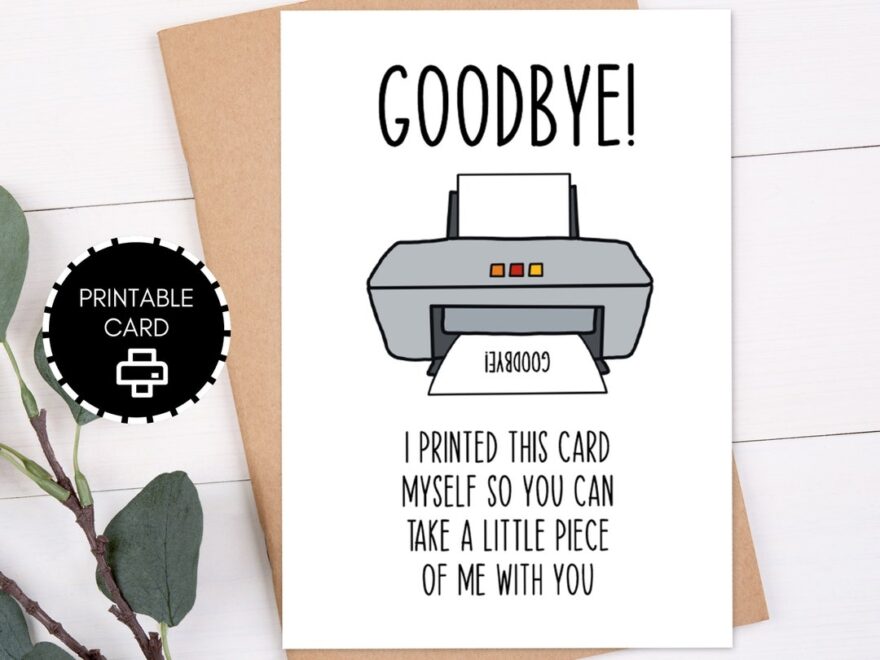 Goodbye Card Printable Funny Goodbye Farewell Gift 5x7 Card With Printable Envelope Digital Download Greeting Card Etsy UK