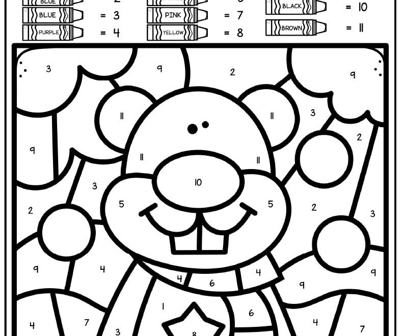 Groundhog Day Color By Number Pages Kids Activity Zone