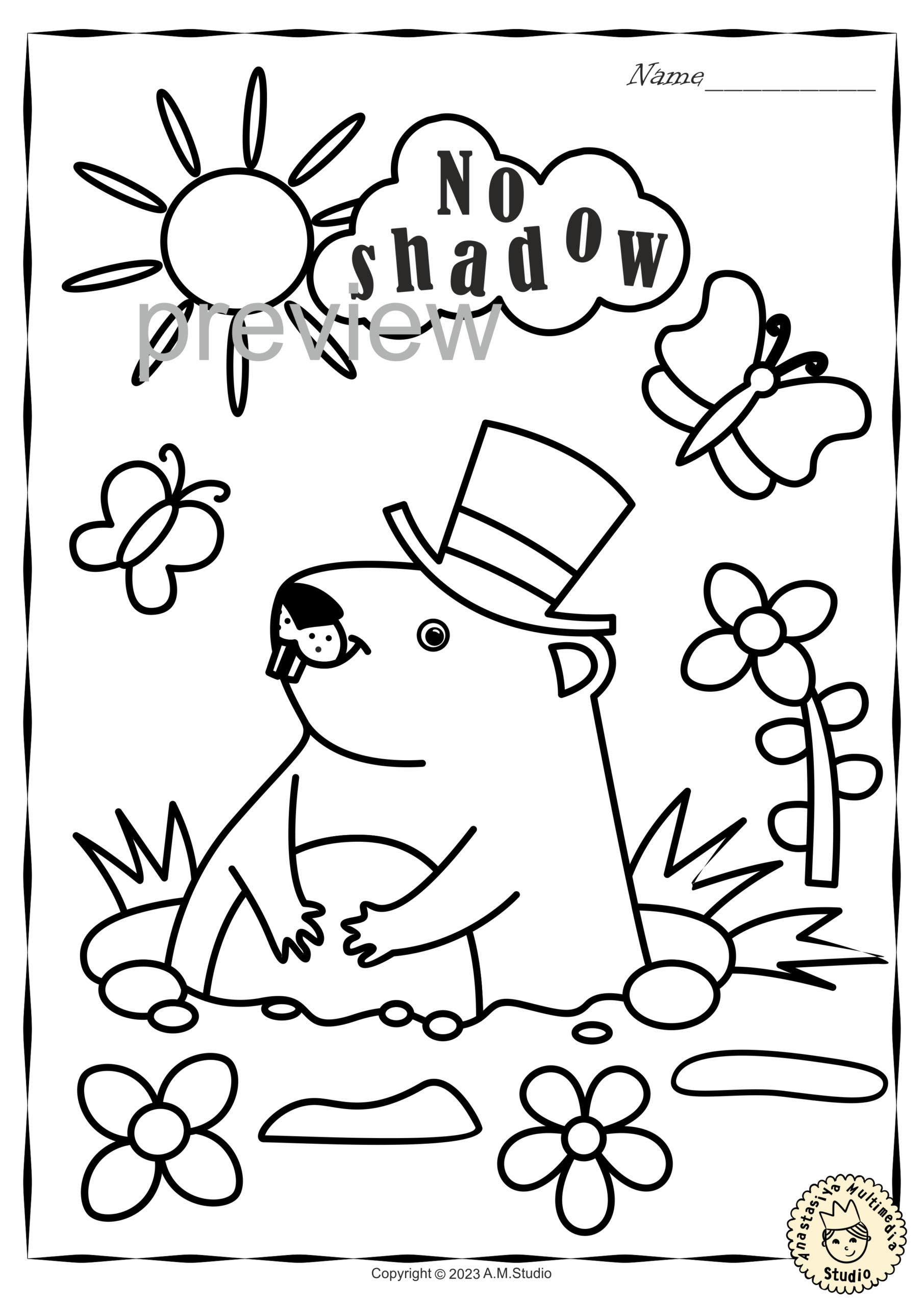 Groundhog Day Coloring Pages Free Printable