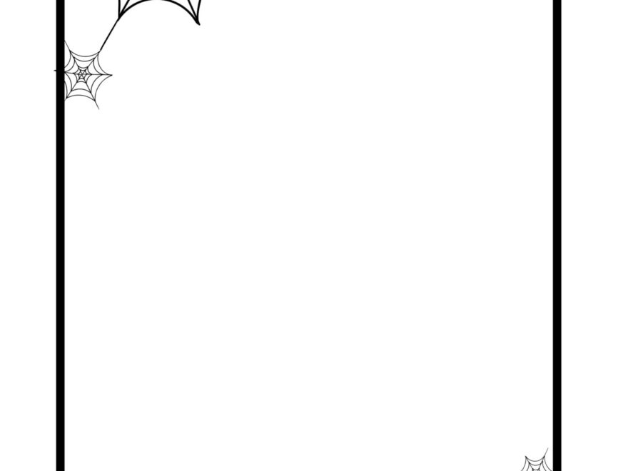 Halloween Border Paper A4 Skeleton Bat Cobweb Ghost Printable Teaching Resources Print Play Learn