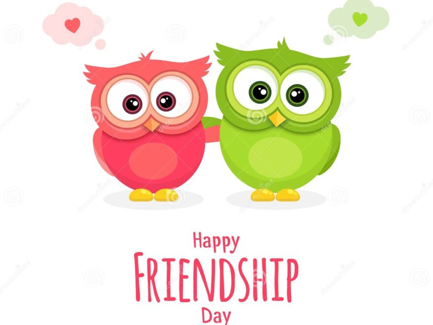Happy Friendship Day Cartoon Hugging Owls Stock Vector Illustration Of Celebration Joyful 160872529