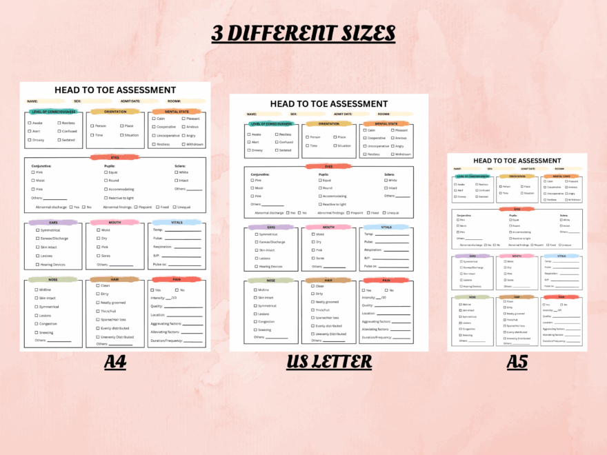 Head To Toe Assessment Nursing Template PDF