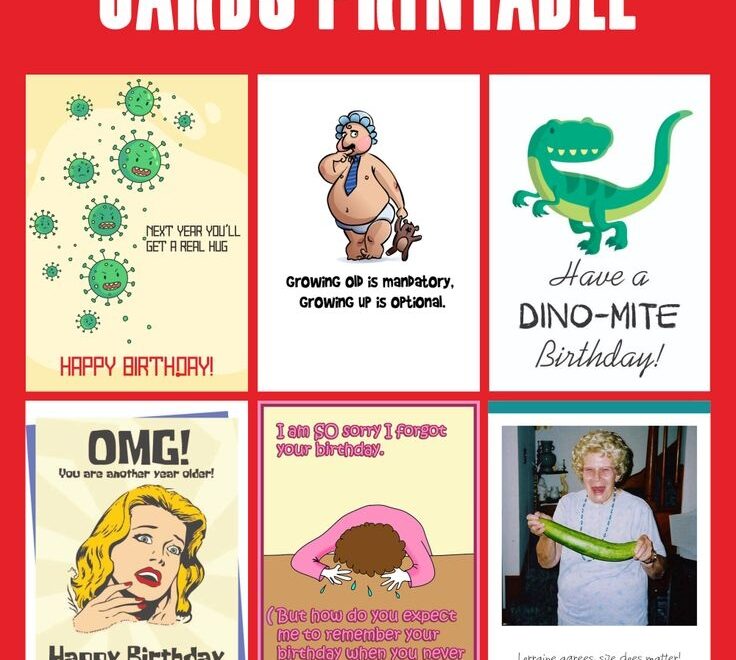 Hilarious Birthday Cards 10 Free PDF Printables Printablee