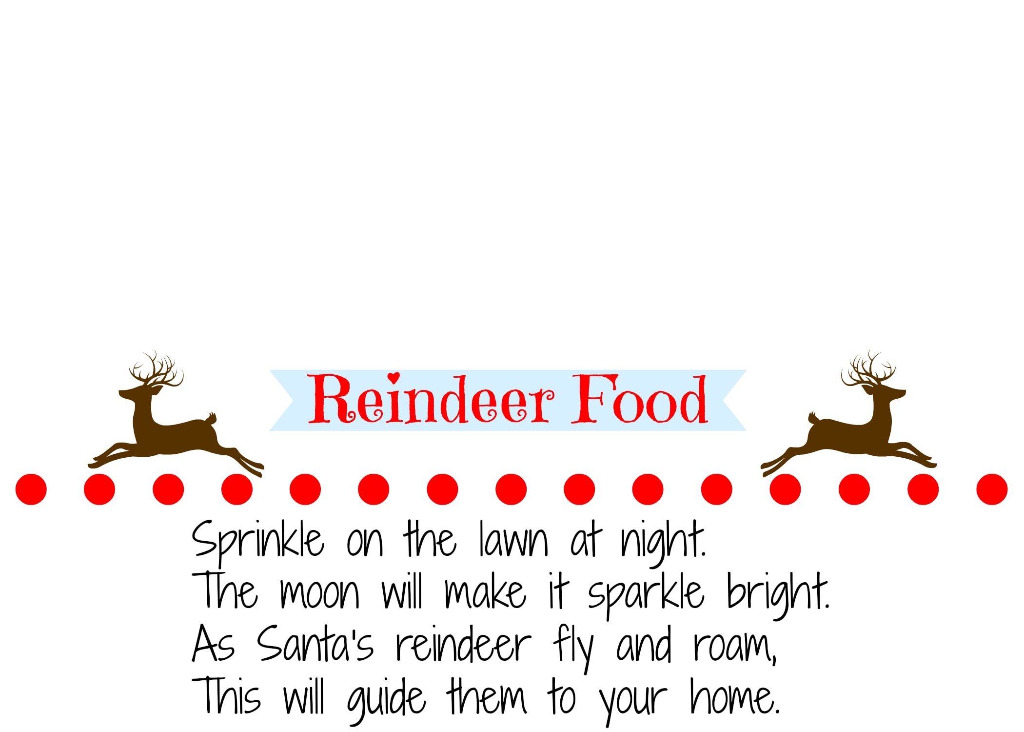 Free Printable Reindeer Food Labels