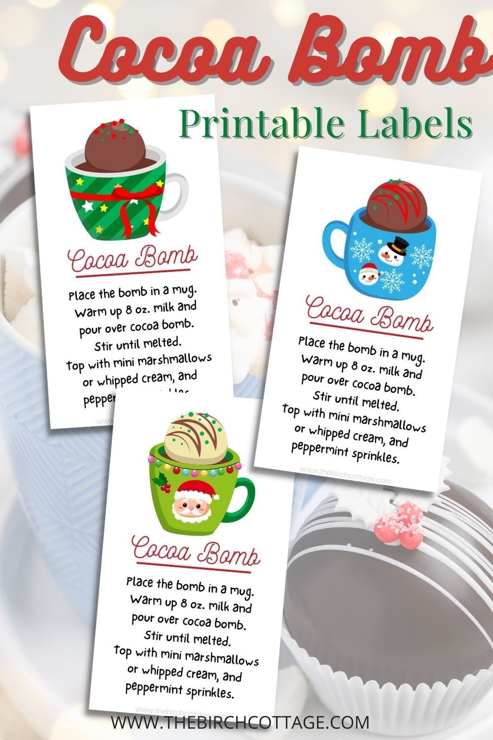 Free Printable Hot Cocoa Bomb Tags