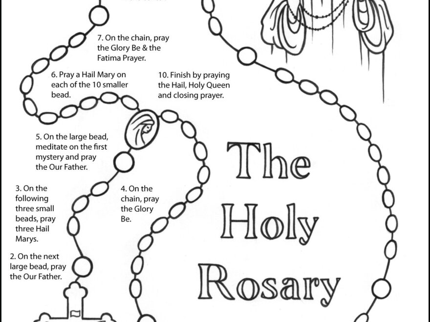 How To Pray The Rosary Coloring Page For Kids TheCatholicKid