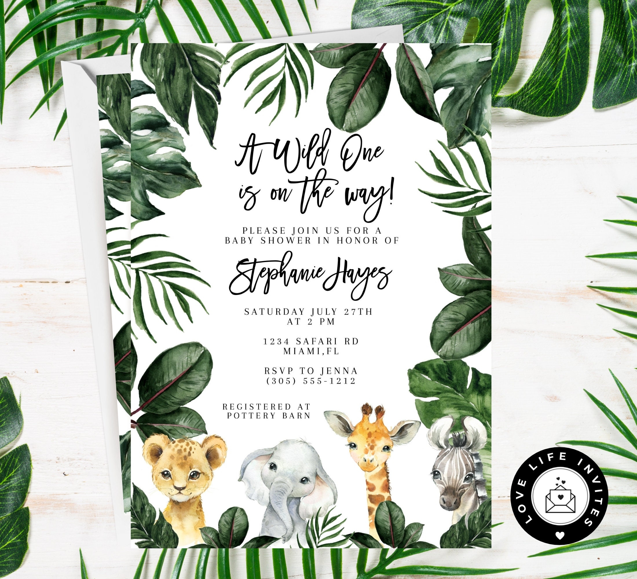Jungle Theme Baby Shower Invitations Free Templates Clearance