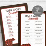 Lumberjack Baby Shower Word Scramble Game Printable Buffalo Plaid Bear DIY INSTANT DOWNLOAD LJ01 Etsy