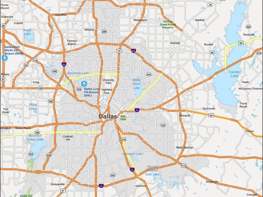 Map Of Dallas Texas GIS Geography