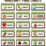 Minecraft Food Labels 10 Free PDF Printables Printablee Minecraft Food Minecraft Food Labels Diy Minecraft Birthday Party