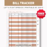 Monthly Bill Tracker Printable Insert A5 Free PDF Download Two Page Layout 2 Versions