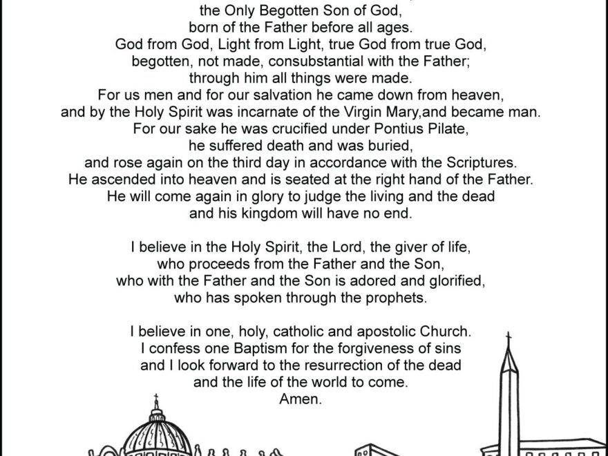 Nicene Creed Coloring Page Catholic Prayers TheCatholicKid