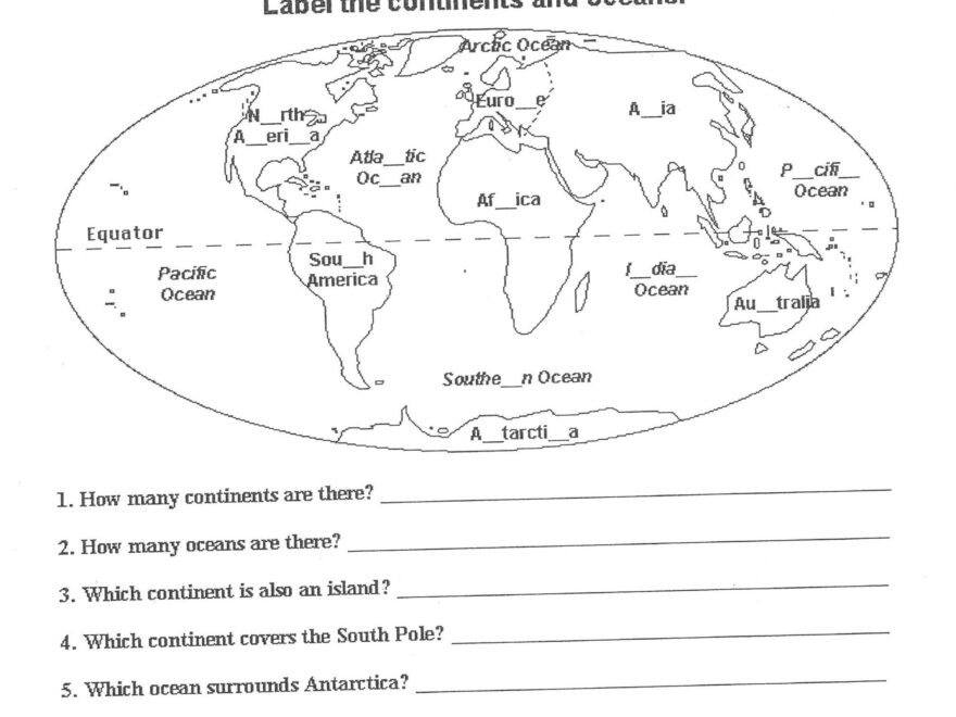 Oceans Printable Worksheets