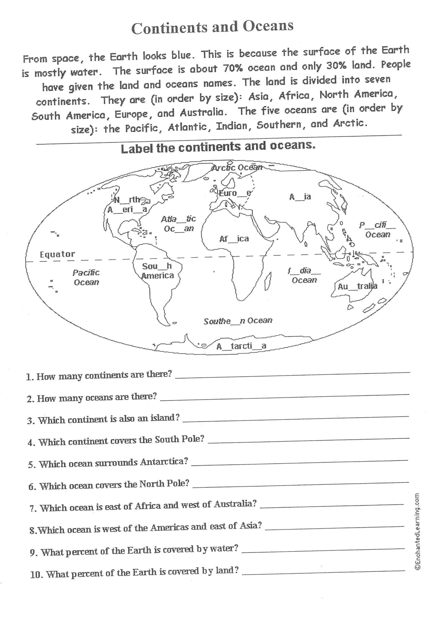 Oceans Printable Worksheets
