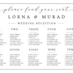 Page 2 Free Custom Printable Wedding Seating Chart Templates Canva
