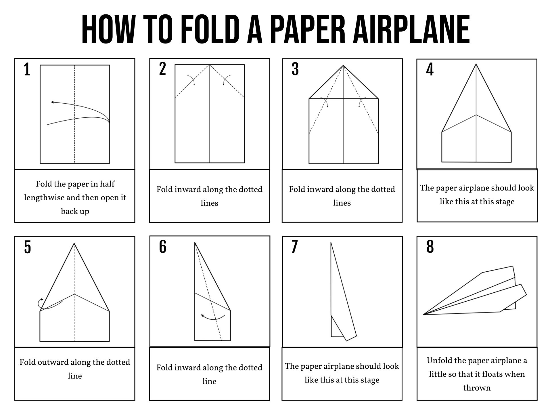 Paper Airplane Template Free Printable