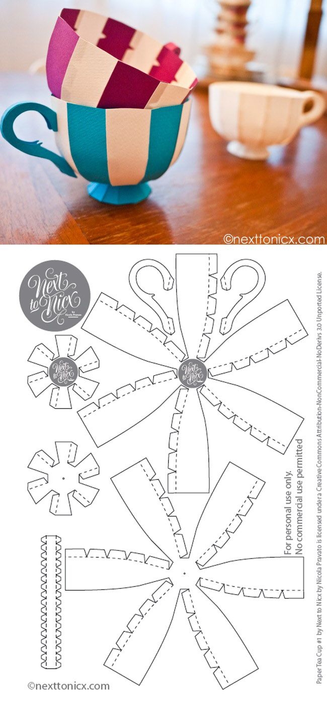Free Printable 3D Tea Cup Template