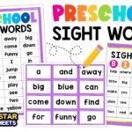 Preschool Sight Words Superstar Worksheets