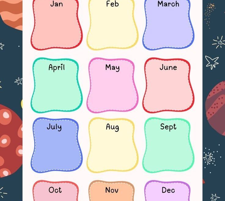 Printable Birthday Charts For Classroom