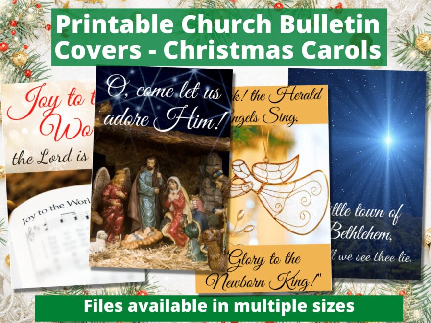 Printable Church Bulletin Covers Christmas Carols Multiple Sizes Digital Download Etsy