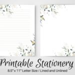 PRINTABLE Stationery Printable Stationary Printable Writing Paper Botanical Letter Writing Paper Writing Set Notepaper Penpal Etsy