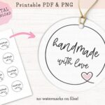 Printable Tags For Handmade Items Handmade With Love Tags Download Handmade Sticker PNG PDF Handmade Business Cards Round Tags 2 X 2 Etsy de